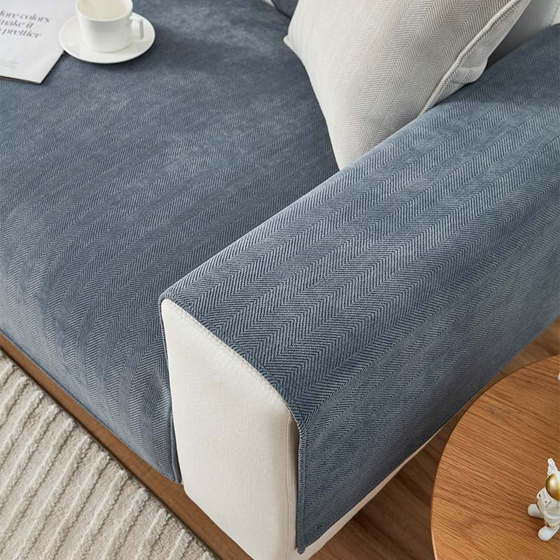 AestheticCover™ | Sofakleed van Chenille-stof met Visgraatpatroon