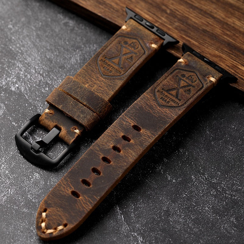 Handgemaakt Vintage Leder Apple Watch Band