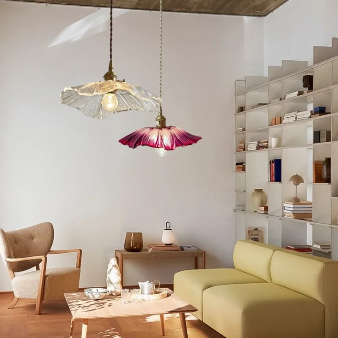Myloq - Retro Lotus Glazen Hanglamp