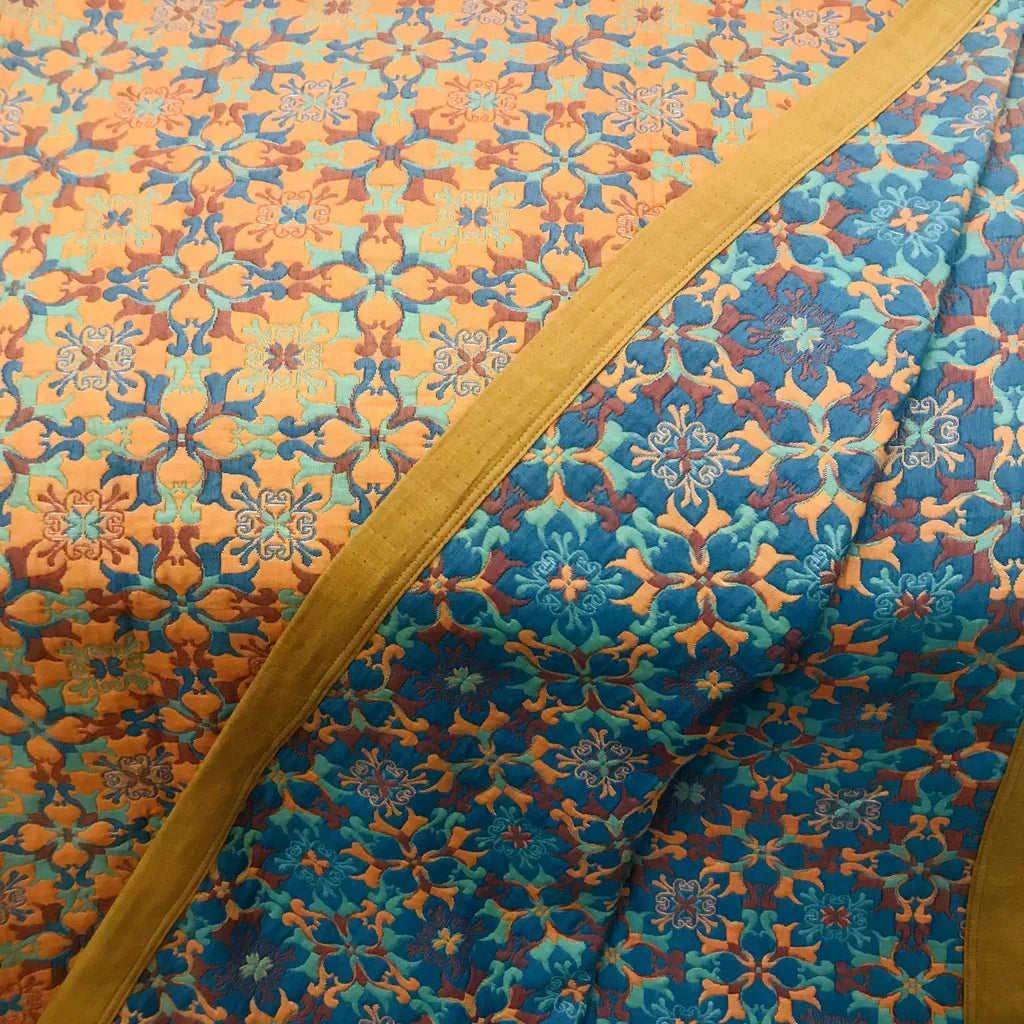 Blauw Patroon Zes-Laags Katoenen Quilt – TerraLoom Comfortdeken