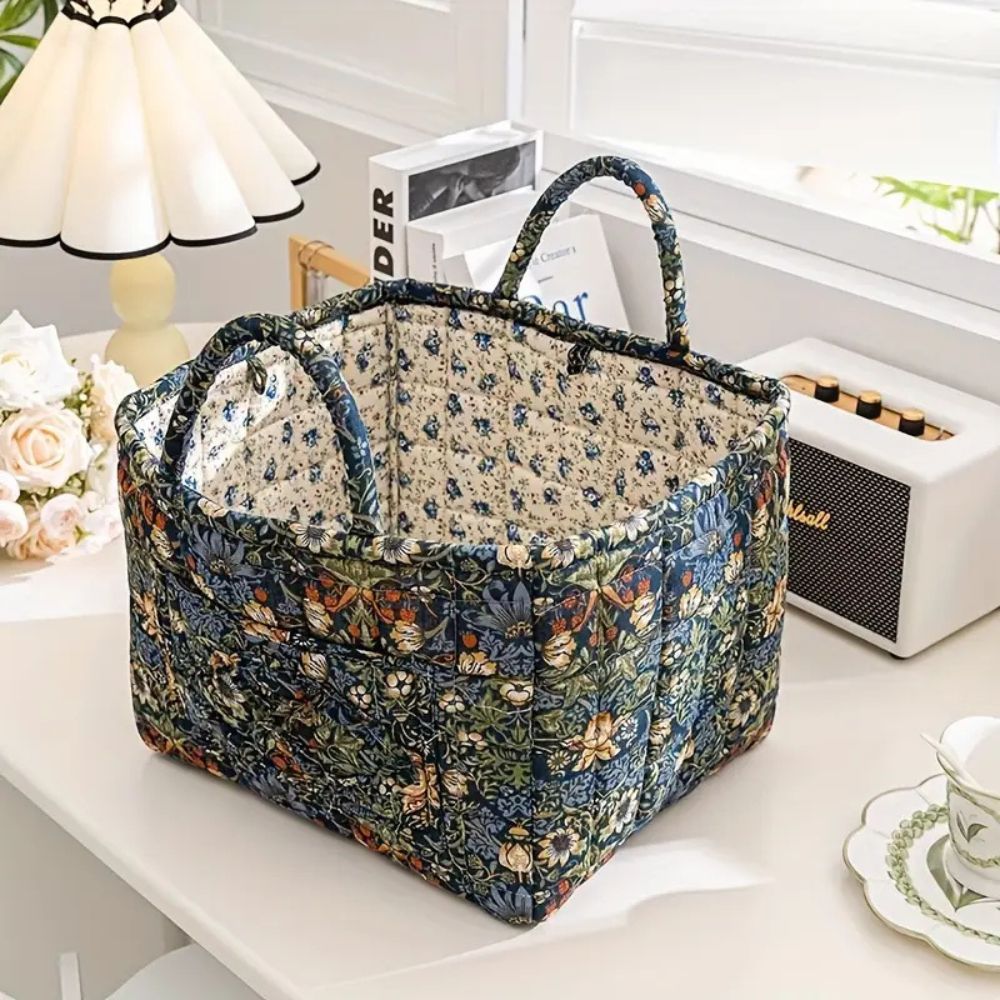 Delicate Bloemen Canvas Opbergmand