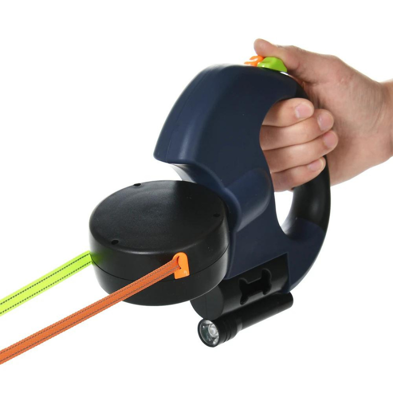 Twin Walk Riem | Geniet van veilige, handsfree wandelingen met ingebouwde LED-verlichting en afvalzakhouder.