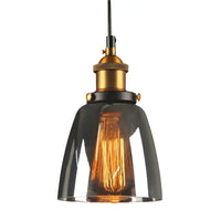 Industriële retro hanglamp met glas – Rookglas lampenkap