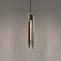 Juni Messing Designer Glazen Hanglamp Rookkleurig