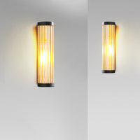 Yoru Moderne Semi-Cilindrische Metaal/Glas Buitenwandlamp, Zwart
