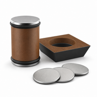 DiaSharp rollende messenslijpset met diamantslijper, houten slijphoek-platform en verwisselbare slijpschijven voor nauwkeurig messenslijpen.
