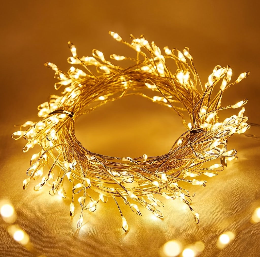 Cluster LED-Lichtslang Lumistra | Warmwit & Koudwit | 36 m Zilverdraad | Waterdicht IP44 | Voor Kerst, Bruiloft & Feest
