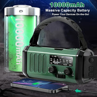 StormMate X10 Noodradio met 10.000 mAh Powerbank | Zonne-energie, Crank & USB-C | LED-Licht, SOS-Alarme & Kompas | AM/FM/NOAA