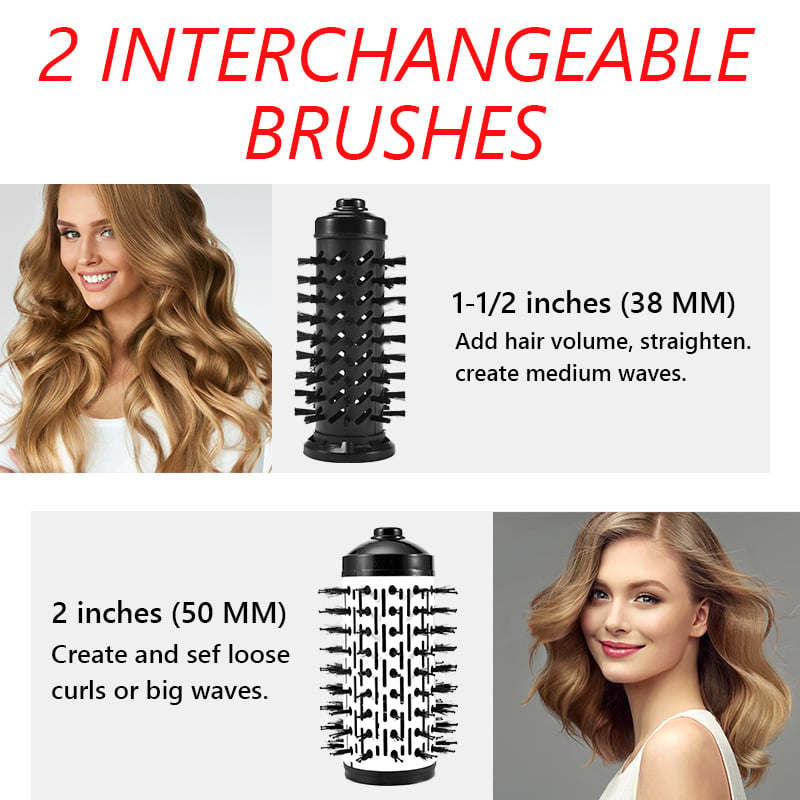 3-in-1 Rotating Hot Air-Hairstyler en Föhn