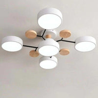 Muto Plafondlamp Hout Modern Rond LED Wit Slaap-/Woonkamer