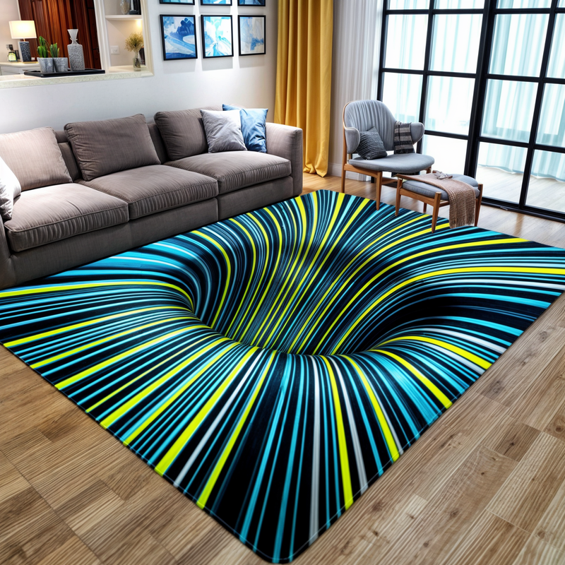 3D Optische Illusie Deurmat met Geometrisch Dambordontwerp voor de Hal