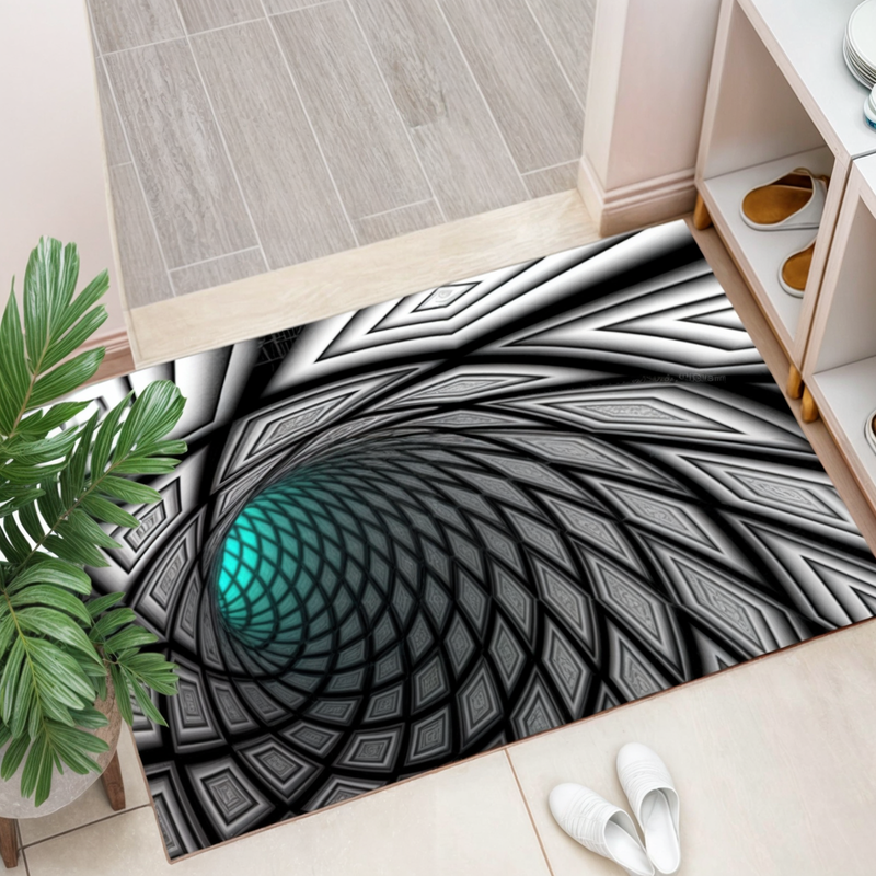 3D Optische Illusie Deurmat met Geometrisch Dambordontwerp voor de Hal