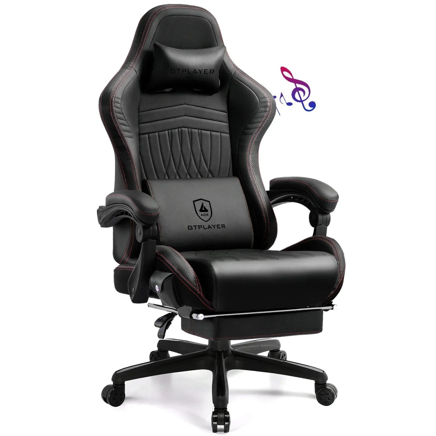 Solvian - Ergonomische Gamingstoel met Voetsteun en Ingebouwde Sprekers