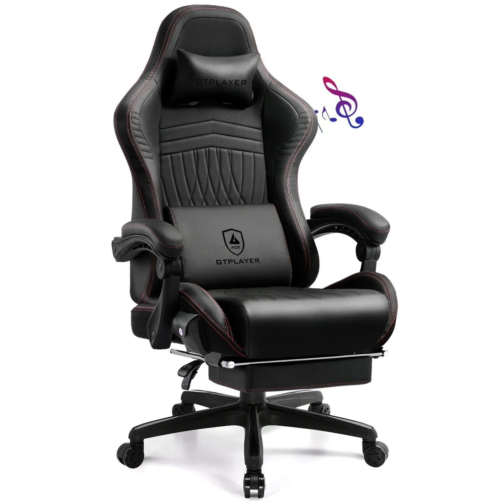 Solvian - Ergonomische Gamingstoel met Voetsteun en Ingebouwde Sprekers