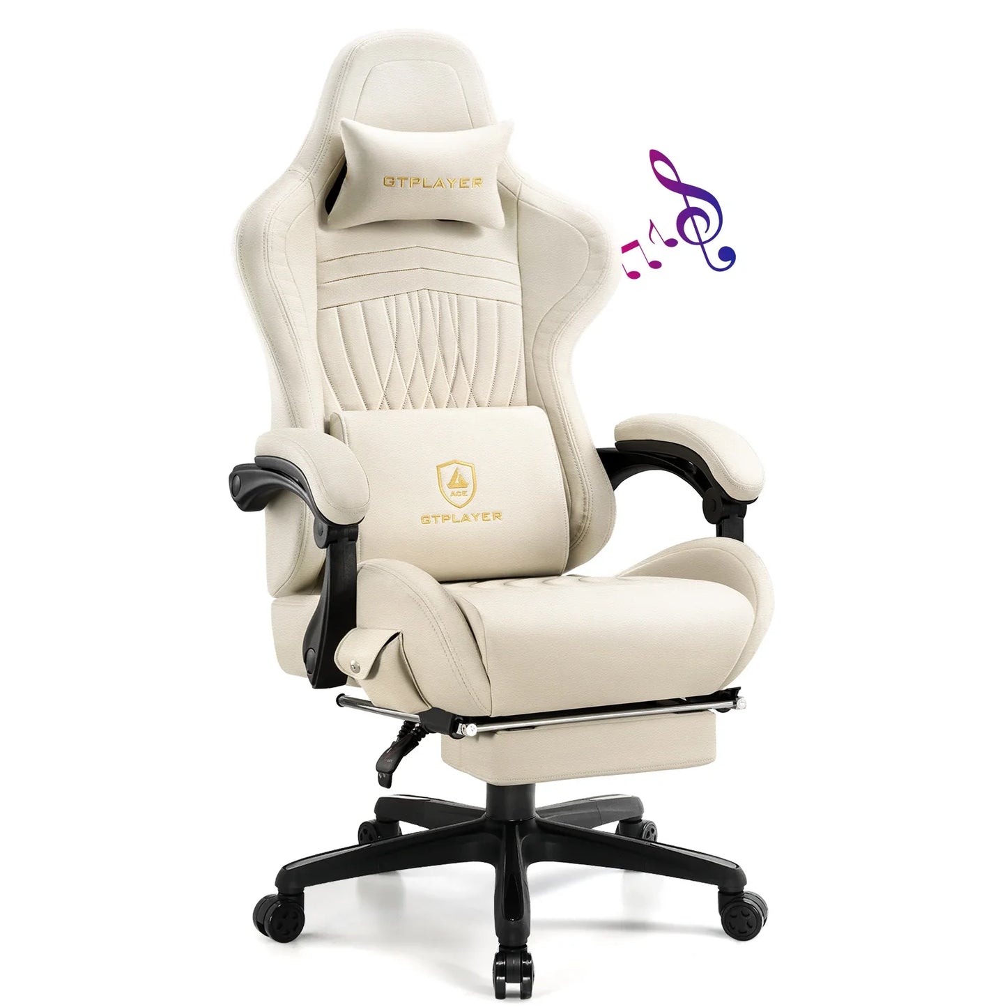Solvian - Ergonomische Gamingstoel met Voetsteun en Ingebouwde Sprekers