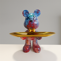 Graffiti Beer Ornament Met Gouden Dienblad Tafelfiguur