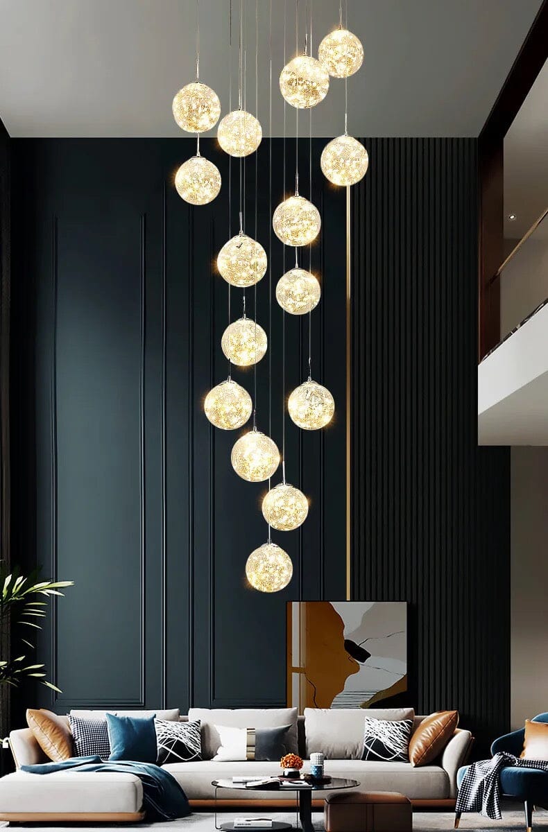 AstraLumen Glazen Bol Trap Chandelier Verhoogt Trapverlichting