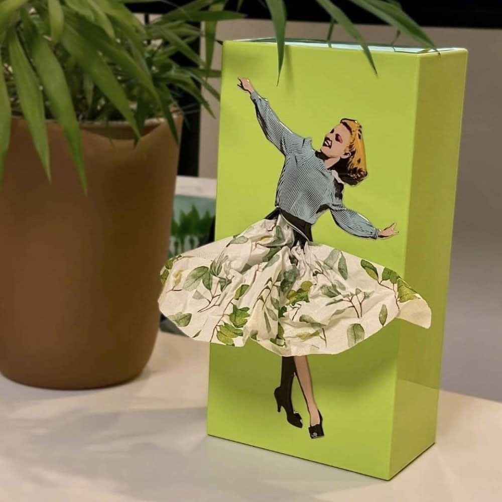 TISSUDANCE – Speelse Rock Tissuebox voor Creatieve Woondecoratie