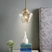 Juni Hanglamp Glas, Helder/Amber Diamantvorm
