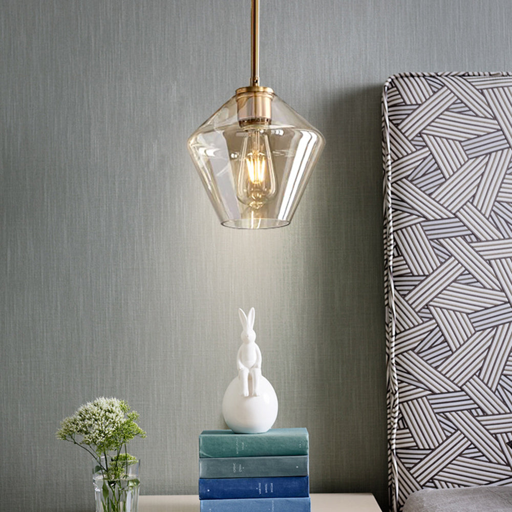 Juni Hanglamp Glas, Helder/Amber Diamantvorm