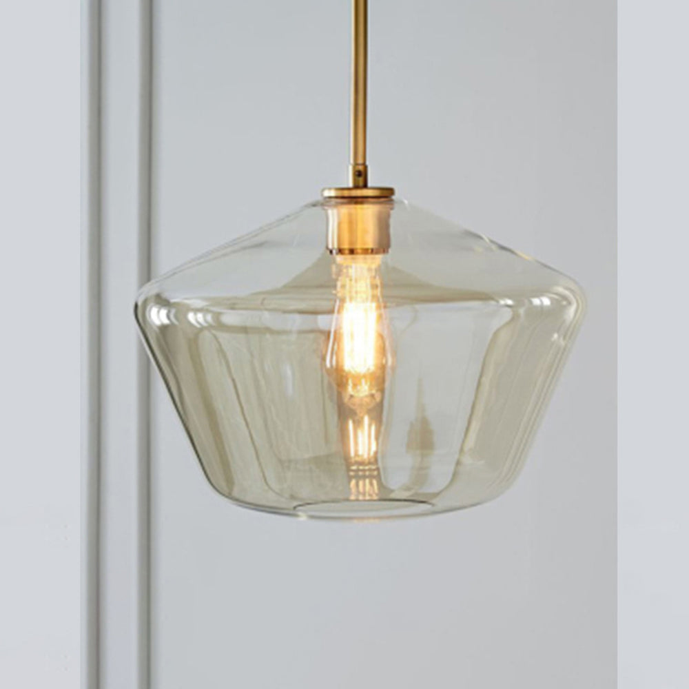 Juni Hanglamp Glas, Helder/Amber Diamantvorm