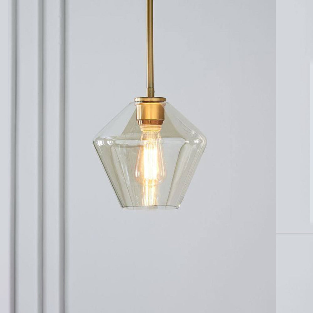 Juni Hanglamp Glas, Helder/Amber Diamantvorm