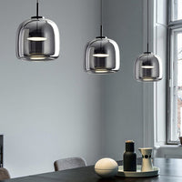 Juni Morden Glazen Hanglamp Helder/ Rookgrijs/ Amber