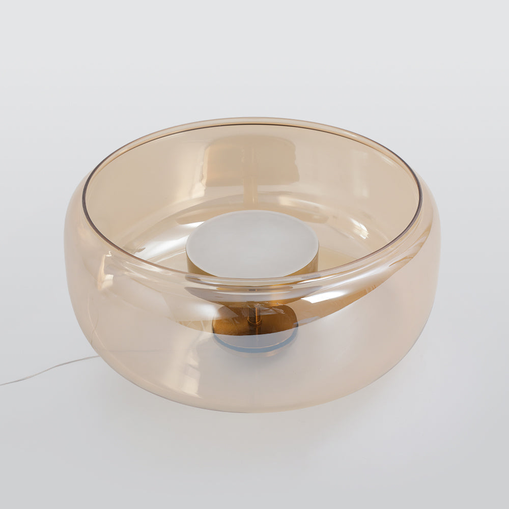 June Hanglamp Cilinder Modern Glas. Helder/Grijs Rook/Amber
