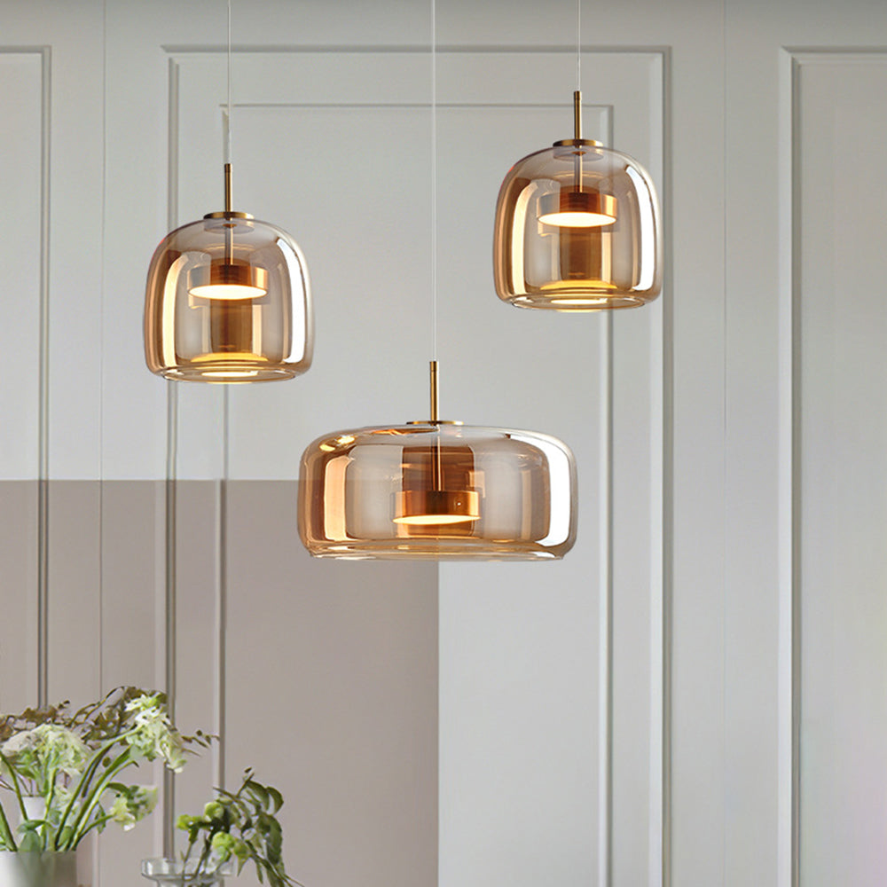 Ronde Heldere Glazen Hanglamp met Messing Fitting