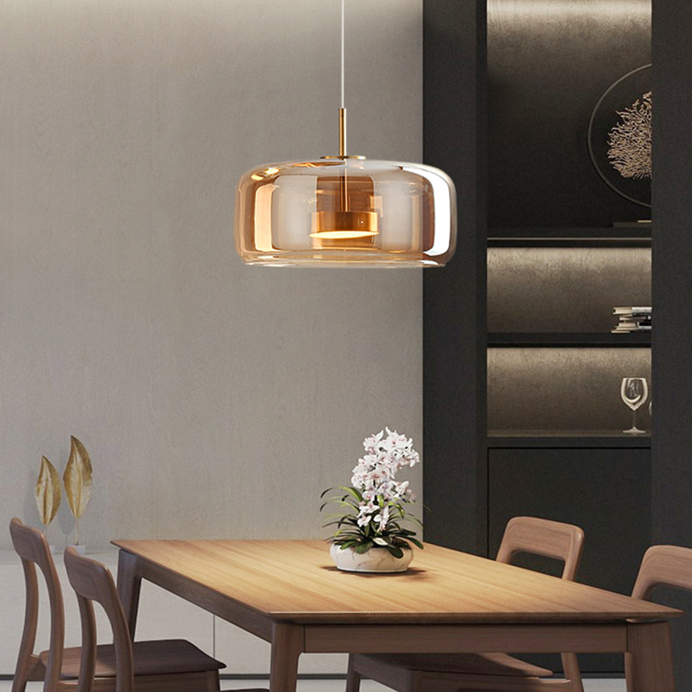 Ronde Heldere Glazen Hanglamp met Messing Fitting