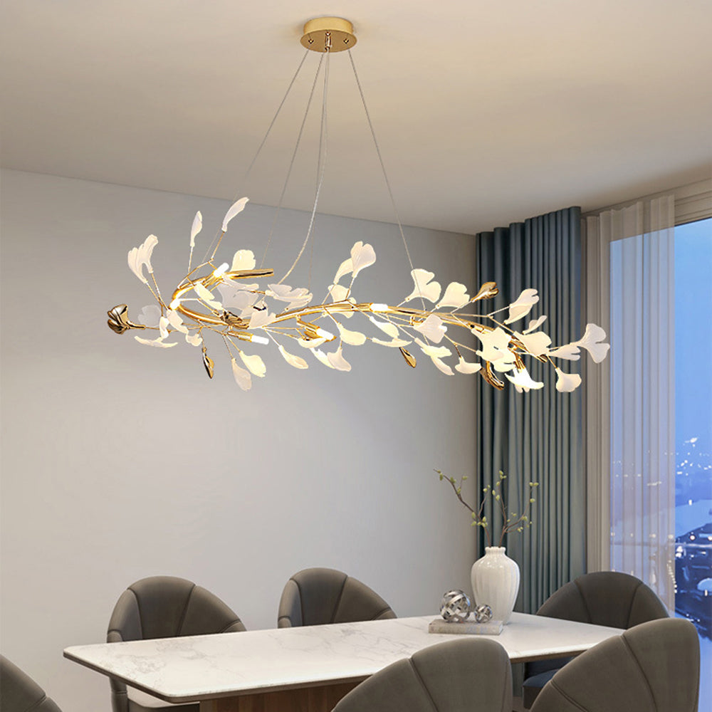 Olivia Moderne Art Deco Metaal & Keramiek Kroonluchter, Goud
