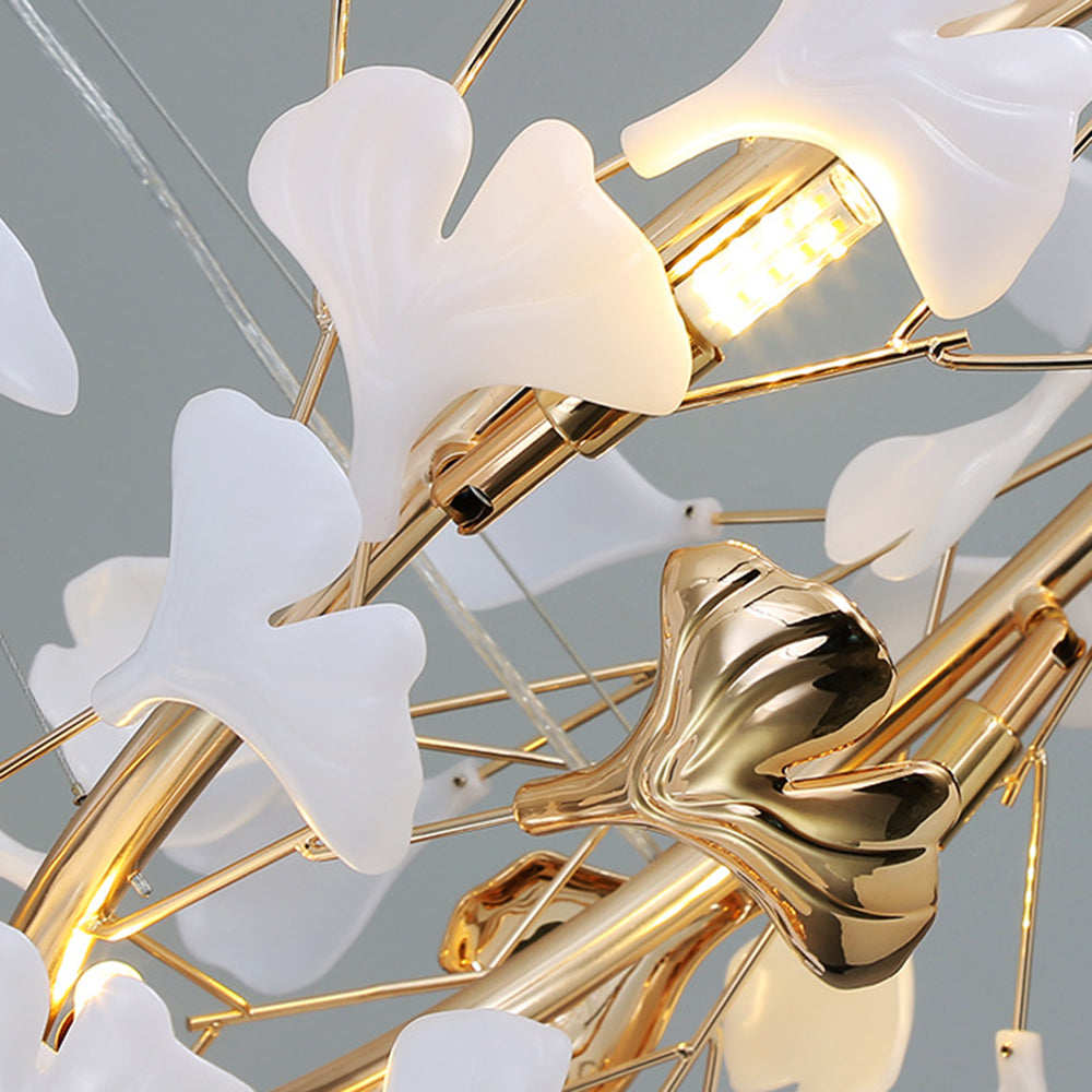 Olivia Moderne Art Deco Metaal & Keramiek Kroonluchter, Goud