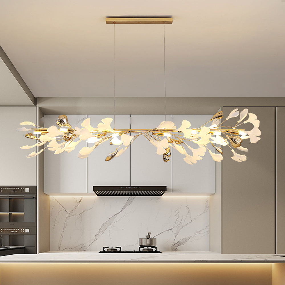 Olivia Moderne Art Deco Metaal & Keramiek Kroonluchter, Goud