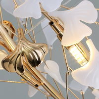 Olivia Moderne Art Deco Metaal & Keramiek Kroonluchter, Goud