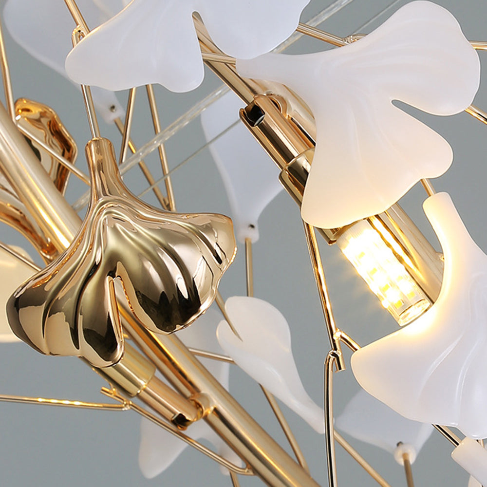 Olivia Moderne Art Deco Metaal & Keramiek Kroonluchter, Goud
