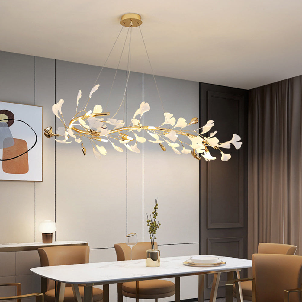 Olivia Moderne Art Deco Metaal & Keramiek Kroonluchter, Goud