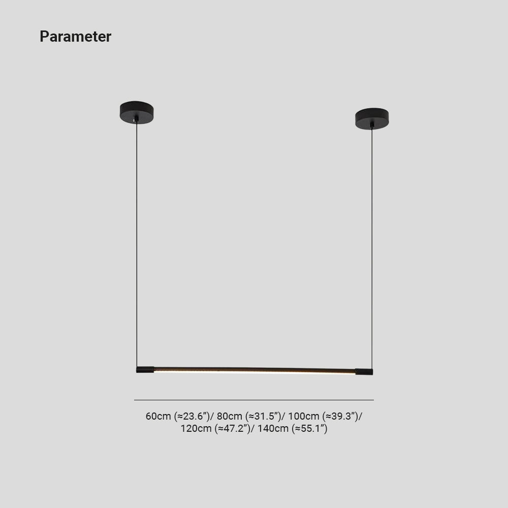 Zynar Minimalistische Lineaire Hanglamp, Zwart