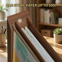 SKETCHBOX – Displayframe in houtlook met geïntegreerde opbergruimte