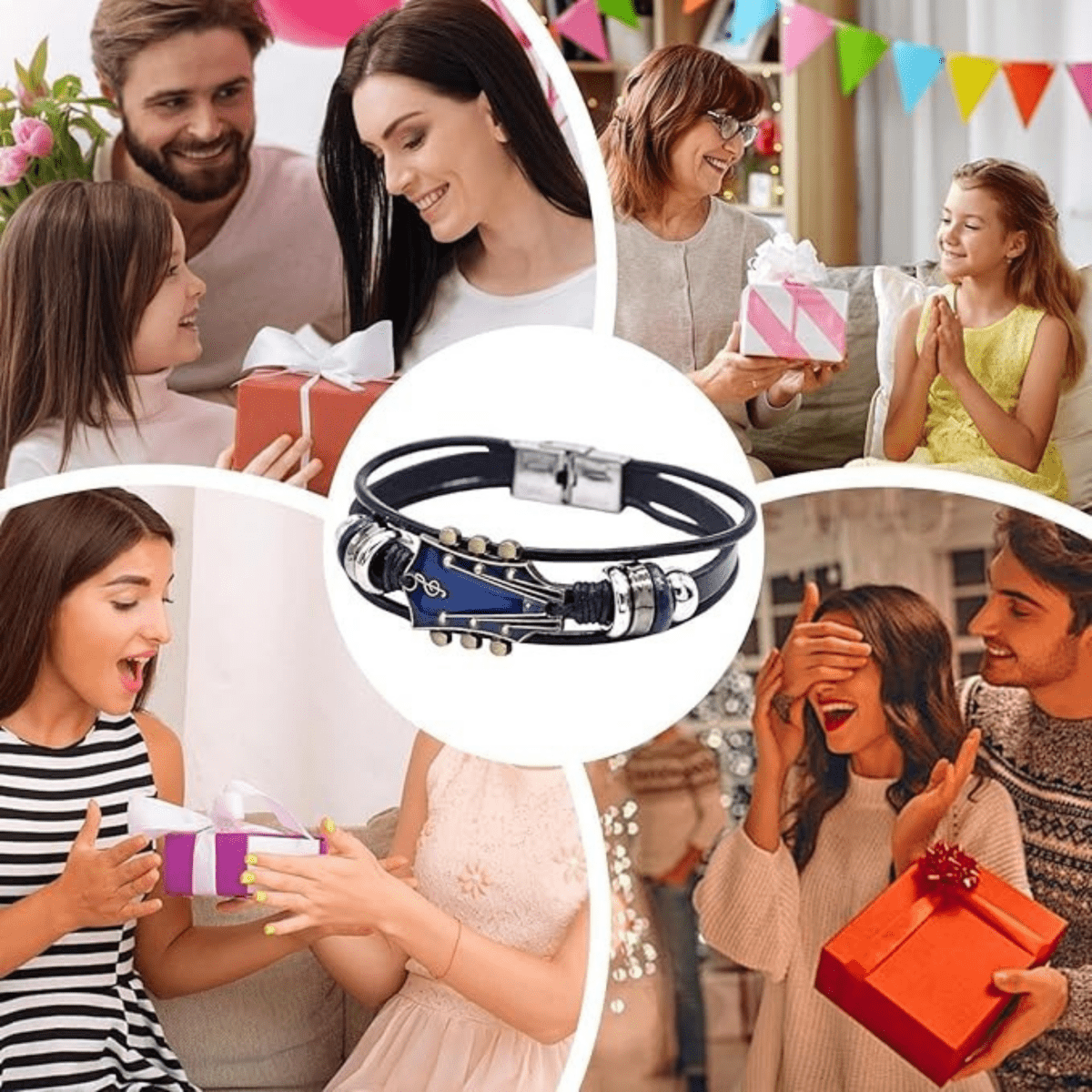 MUSIKSTRUM – Leren armband met gitaar-geïnspireerd design