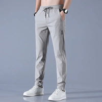 SilkTrend Luxe Sportbroek | Veelzijdige slim-fit zomerbroek gemaakt van ademend ijszijde voor ultiem comfort en stijl
