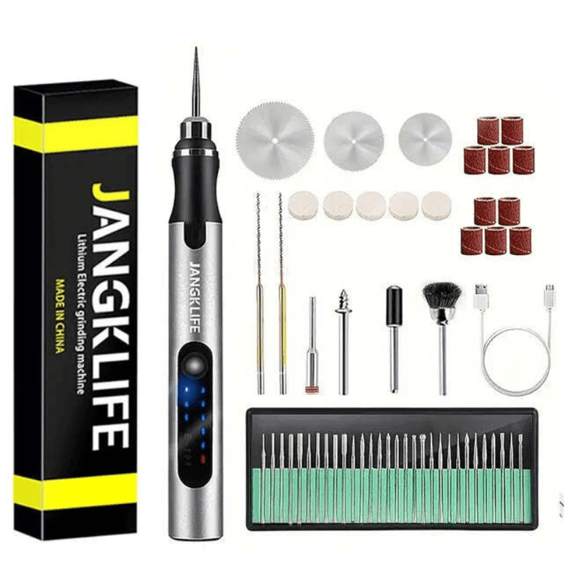 EngravePro – Set van precisie elektrische graveertools met verschillende accessoires voor doe-het-zelf projecten