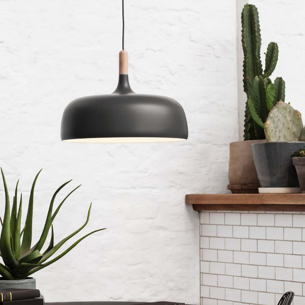 Birken Nordic Hout en Zink Hanglamp