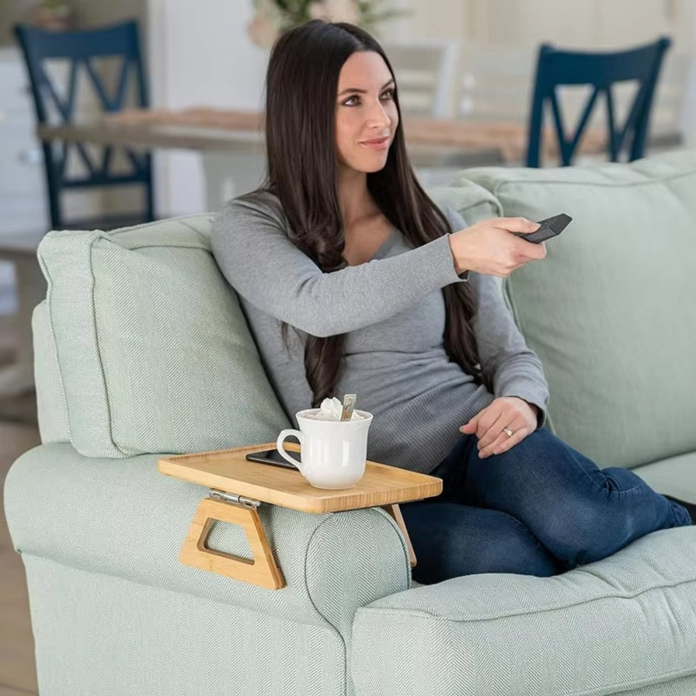 Verstelbare Bamboe Clip-On Arm Tray Tafel