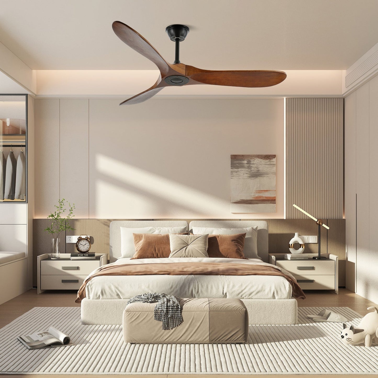 Clivara - Plafondventilator met Afstandsbediening Stil Moderne Ontwerp