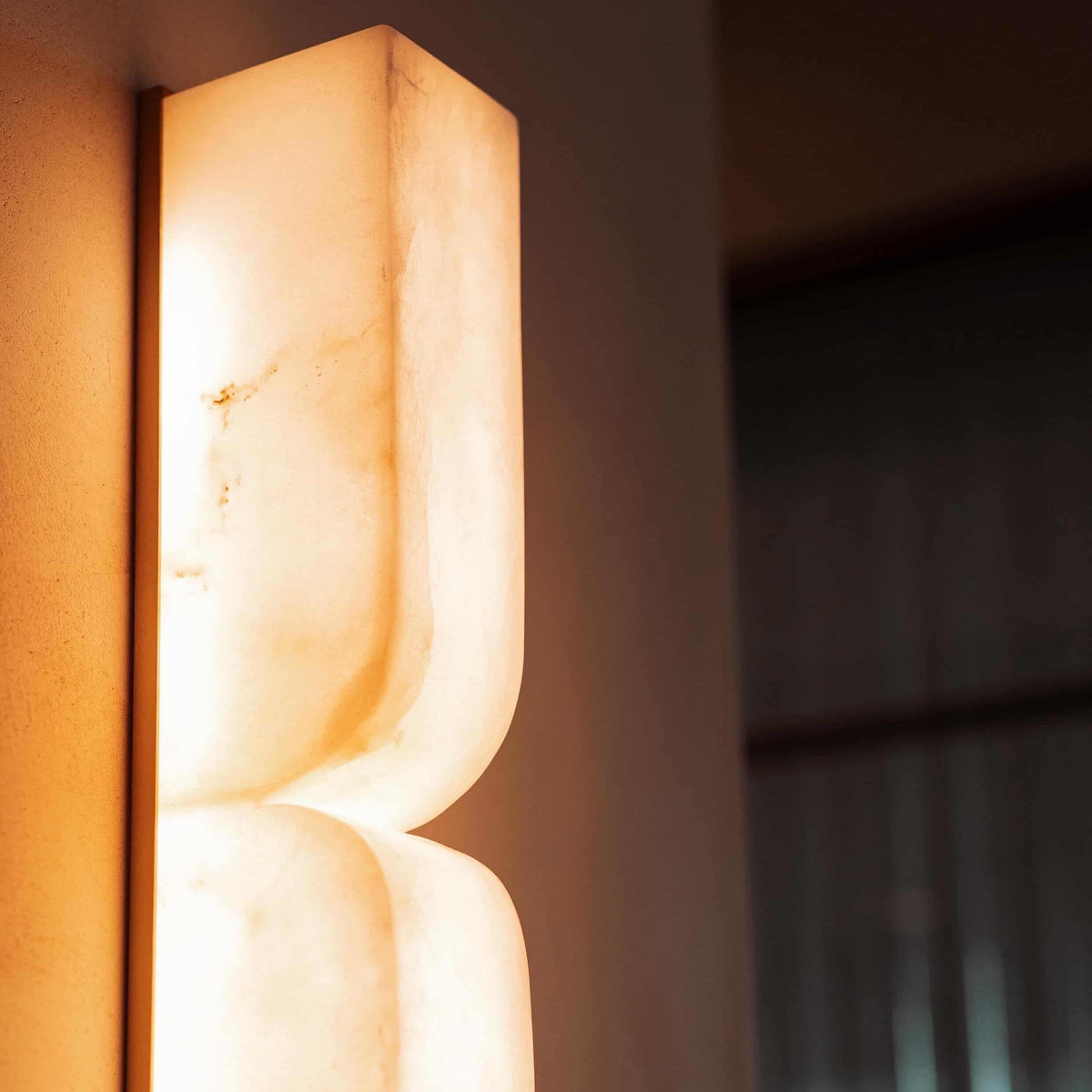 Moderne Rechthoekige Alabaster Essentie Wandlamp