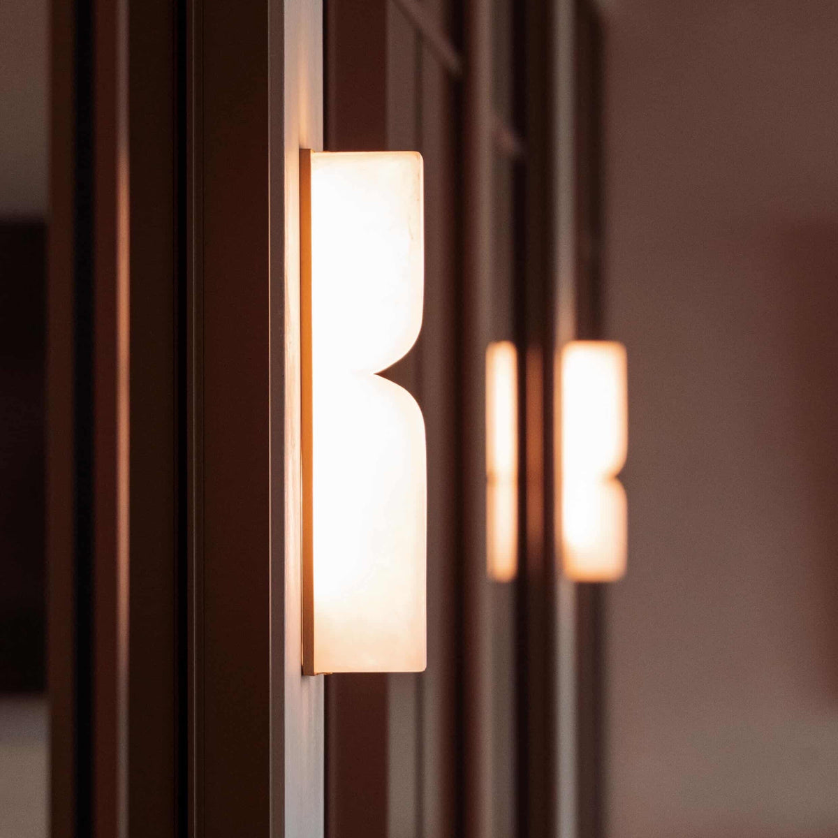 Moderne Rechthoekige Alabaster Essentie Wandlamp