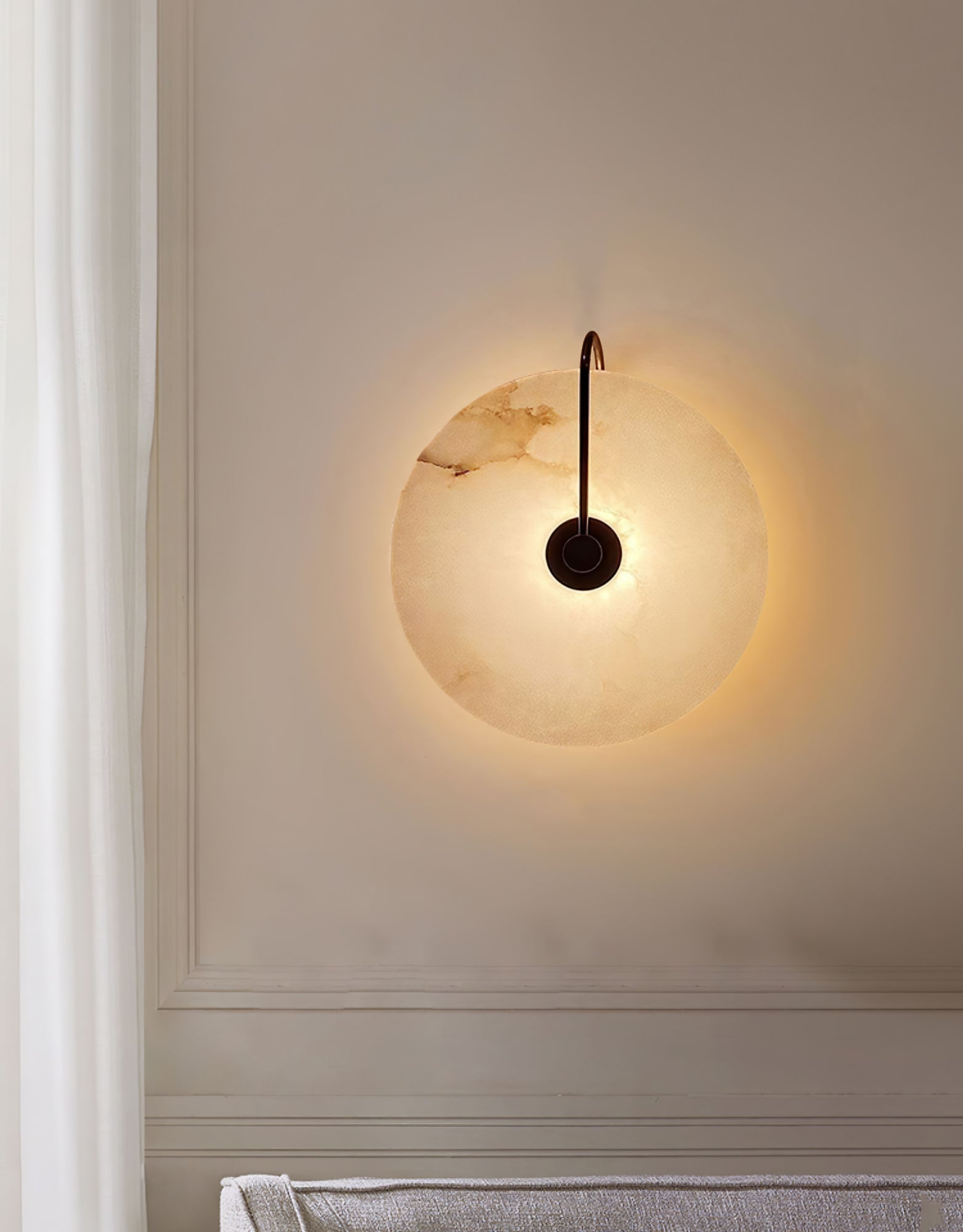 Elaris Wandlamp Globe in Alabaster