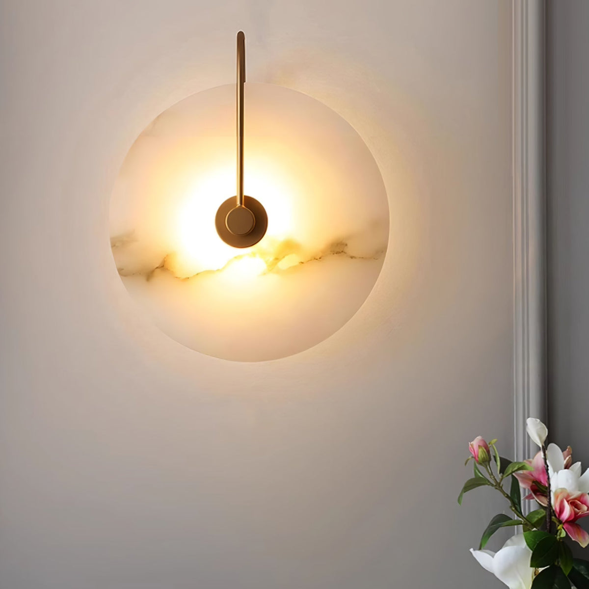 Kristy Alabaster LED Wandlamp Rond Iconisch Circulair