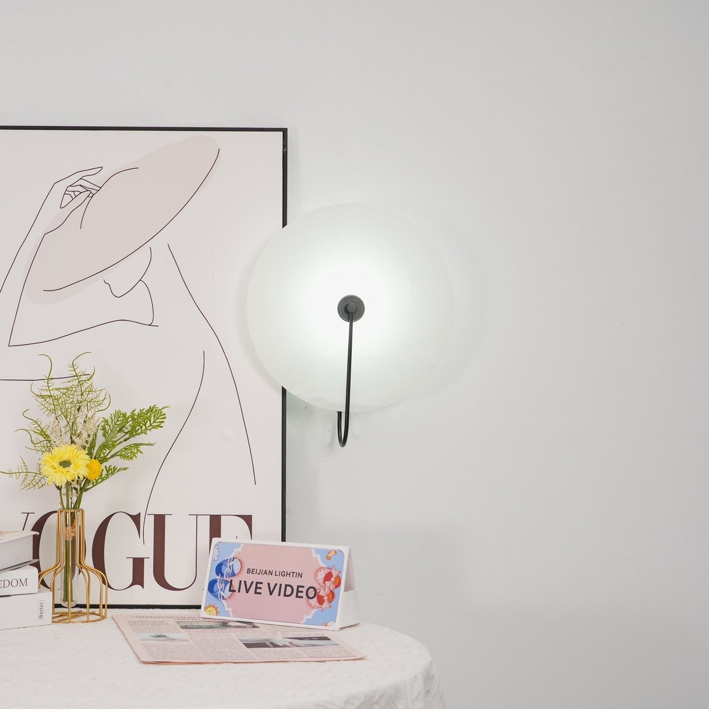 Elaris Wandlamp Globe in Alabaster