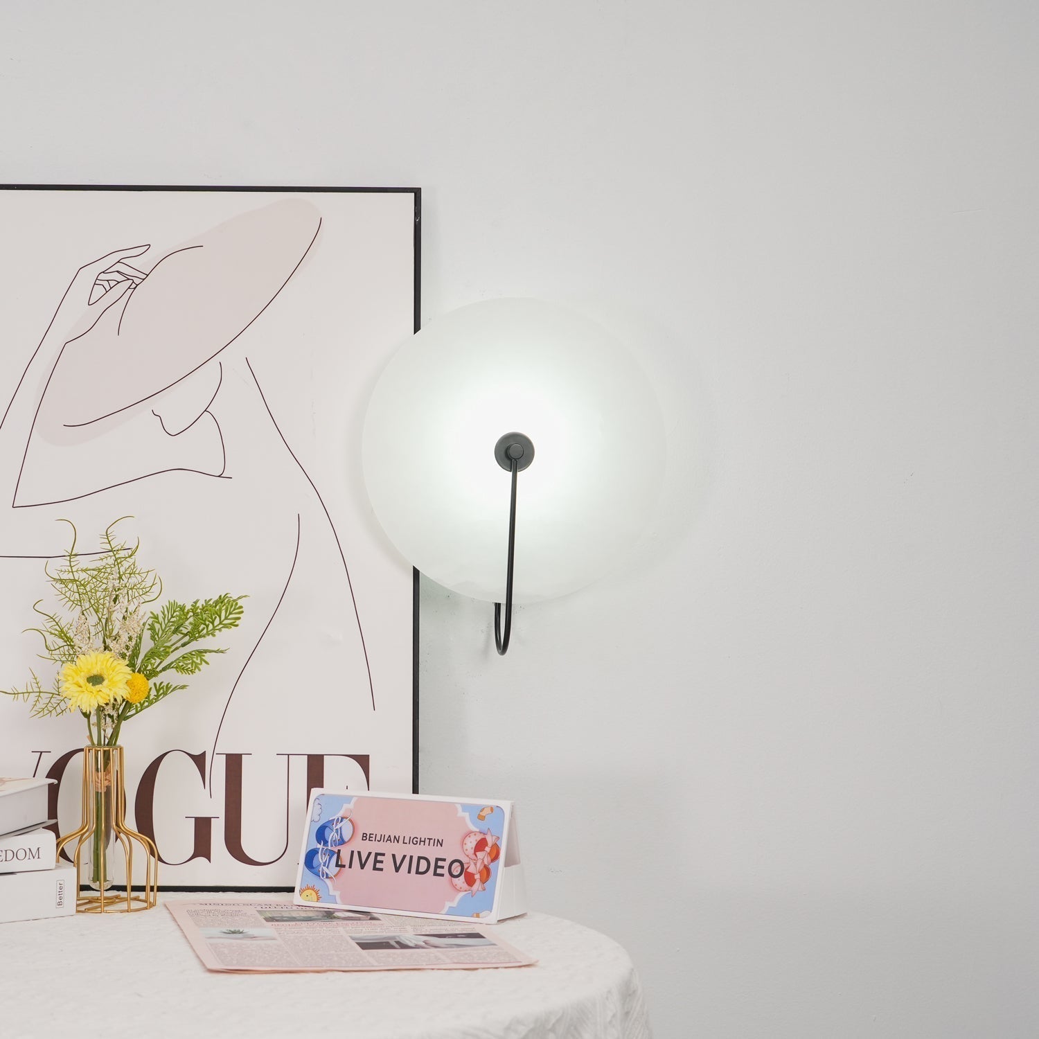 Elaris Wandlamp Globe in Alabaster